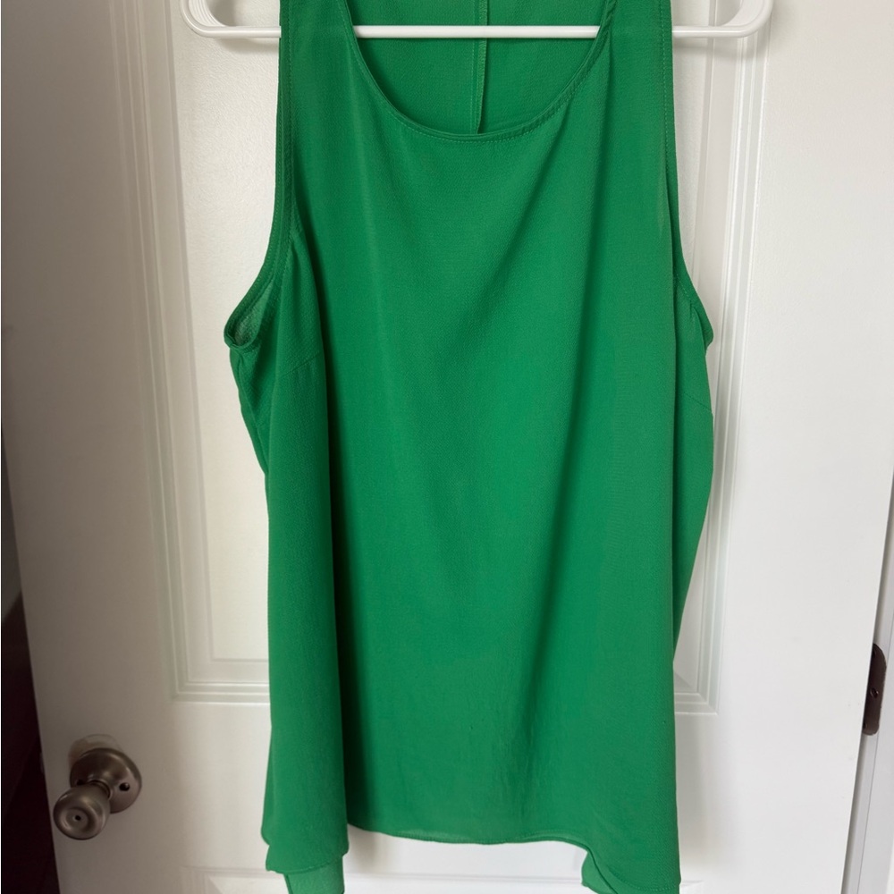 Chic Soul Vibrant Green Sleeveless Blouse